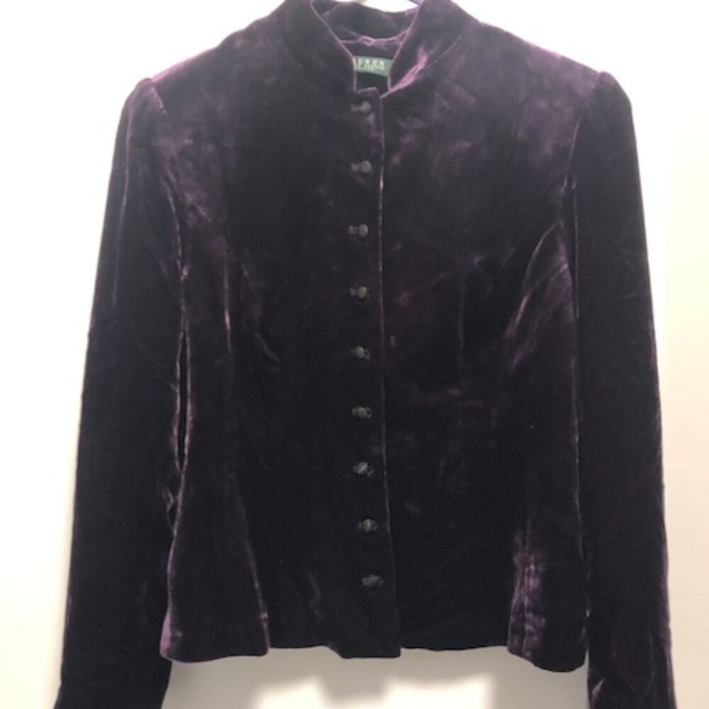 Lauren Ralph Lauren Purple Velvet Blazer